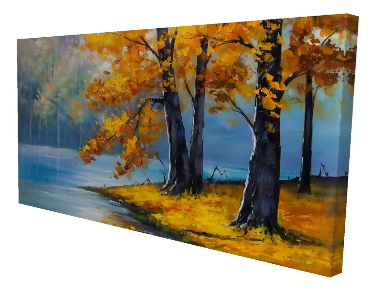 Begin Two Trees By The Lake - Edición Impresa Sobre Lienzo