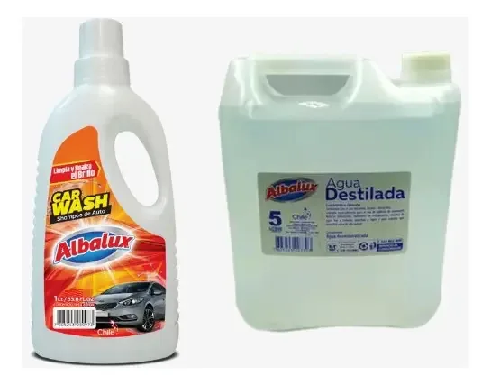 Conj-Shampoo para automóveis e água destilada Albalux 641-486