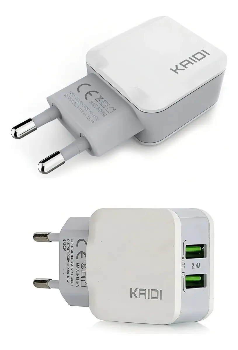 Carregador Duplo Usb Domestico/viagem Kd 301 Kaid