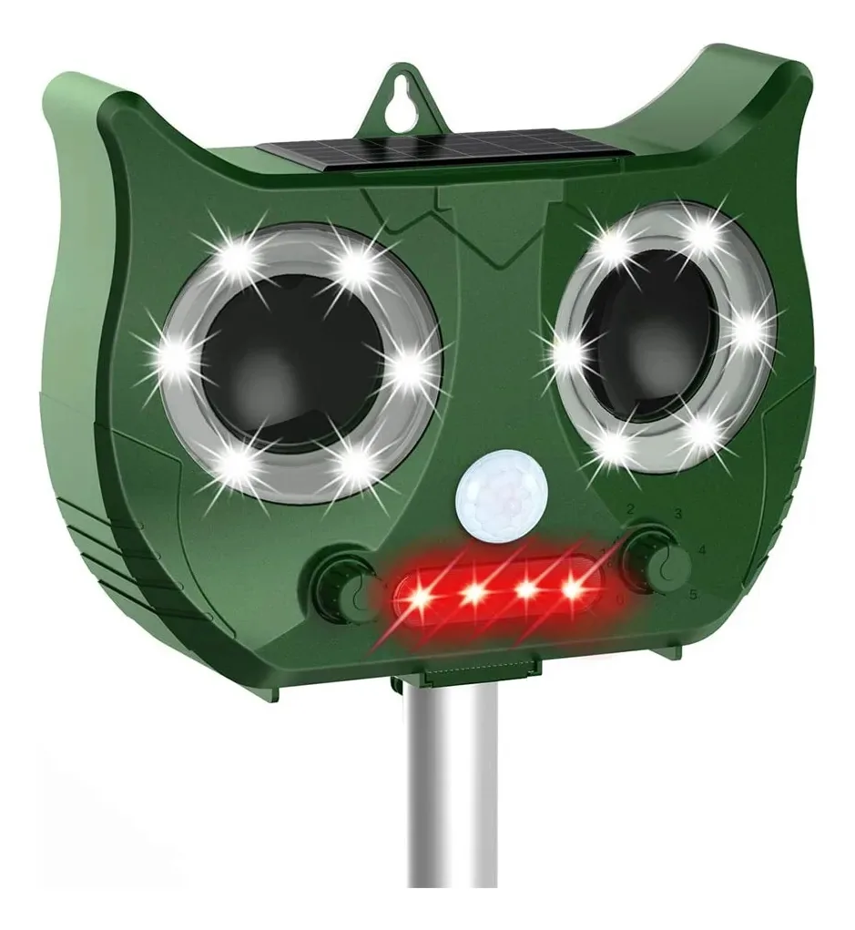 Repelente Solar de Tocas Repelente de Voles Repelente de Plagas Solar Ultrasónico ao Ar Livre Flash de Pragas de Animais Repelente de Ratos Jardim Pássaro Gato Cão Raposa Repelente Mantenha os Animais
