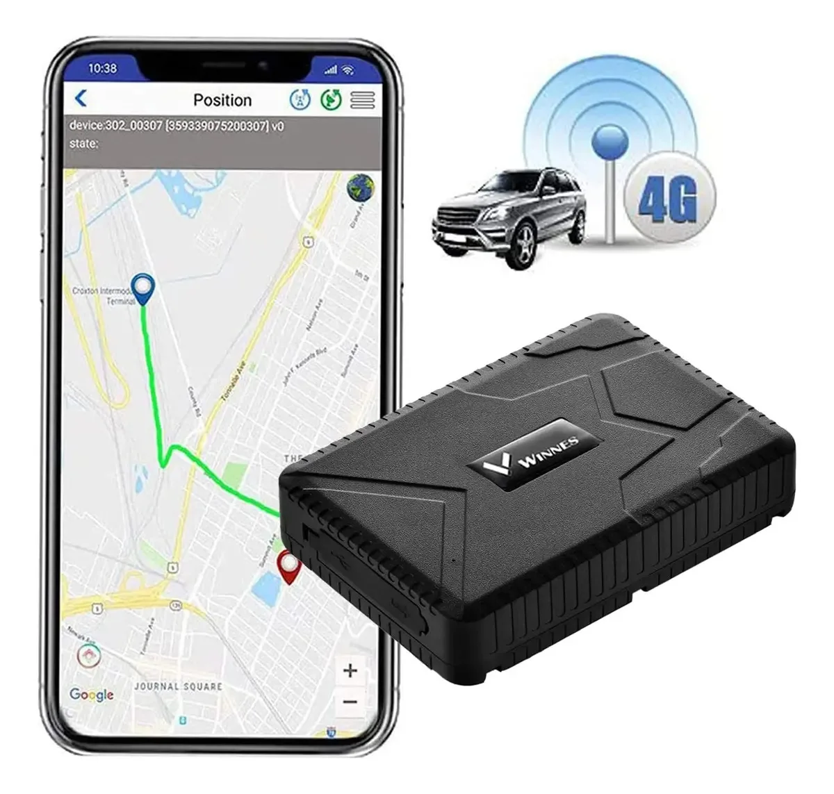 Rastreador Veicular 4G ZEERKEER à Prova D'água com Bateria de 7800mAh e Ímã Forte para Carros, Motos e Frotas
