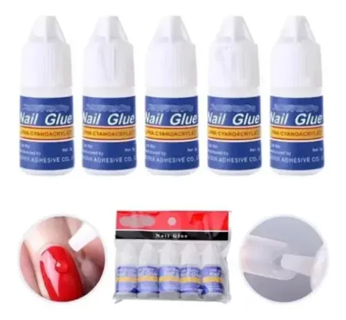 Cola de unhas X5 para unhas postiças Tips Strass Dropper
