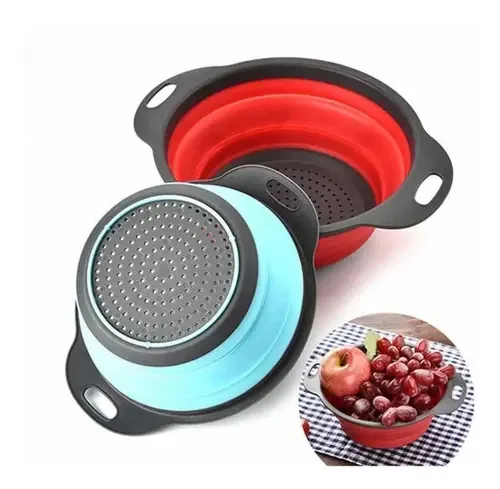Escorredor De Alimentos Macarrão Legumes Retrátil Silicone Cor Sortido