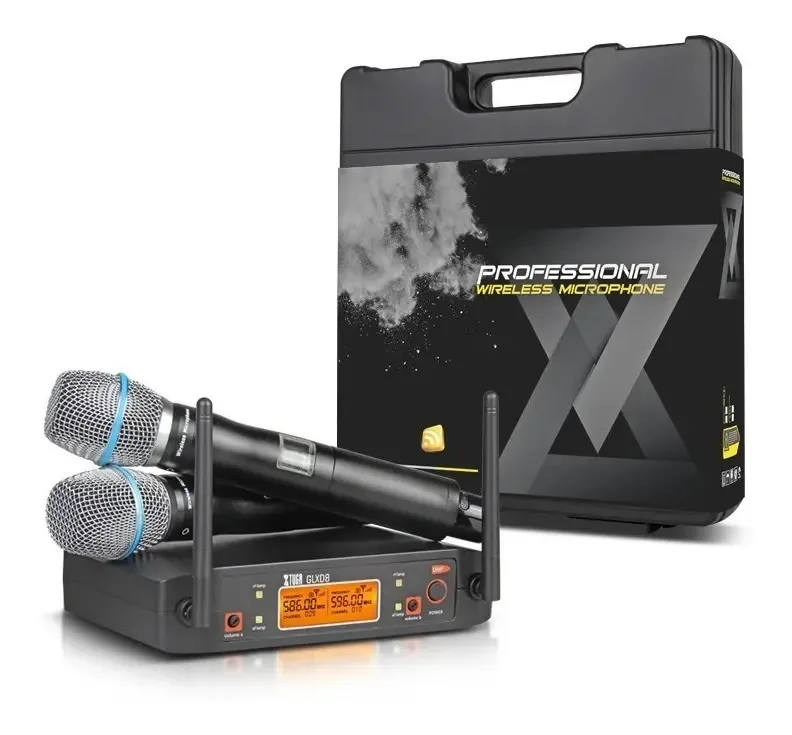 Microfones UHF portáteis com sistema de alta qualidade Glxd8