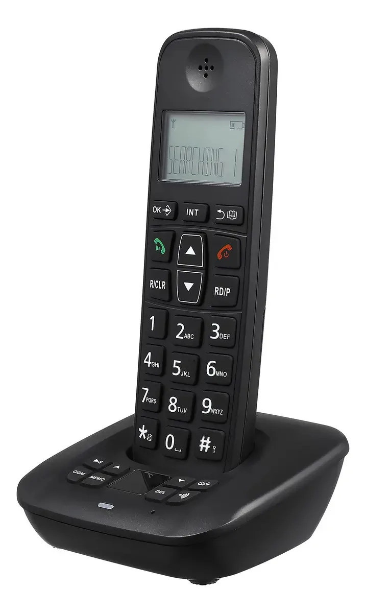 Telefone sem fio com tela LCD para casa e escritório