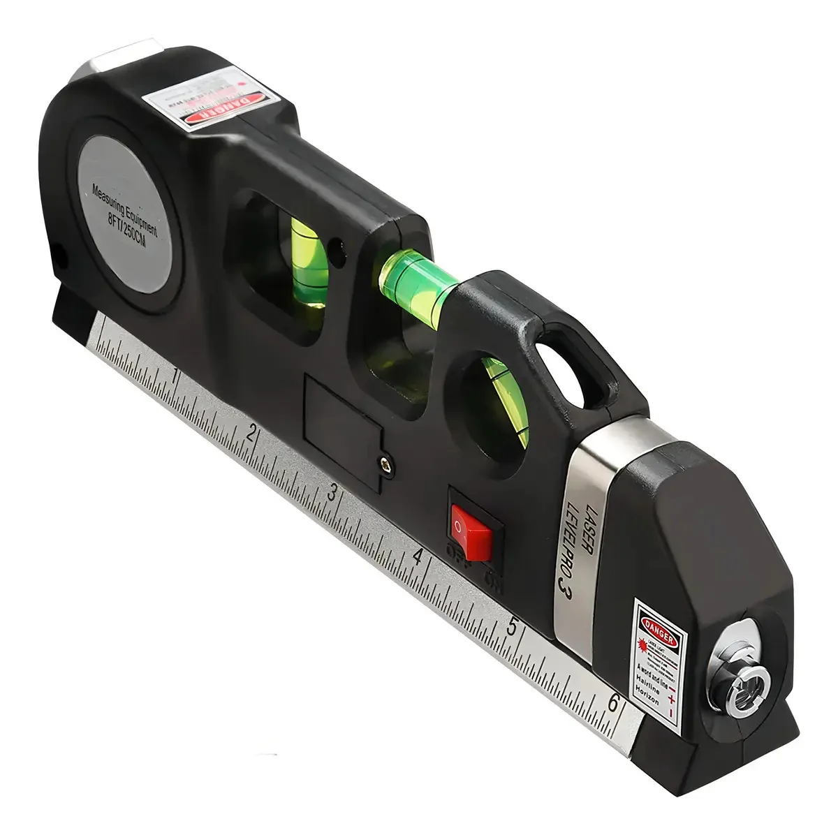 Nivel Láser Multipropósito,tkmars Líneas Láser Transversales Horizontales Y Verticales Estándar,línea Láser 8 Pies Medida Cinta Regla Regla Estándar Y Métrica Ajustada Laser Level Láseres De Línea