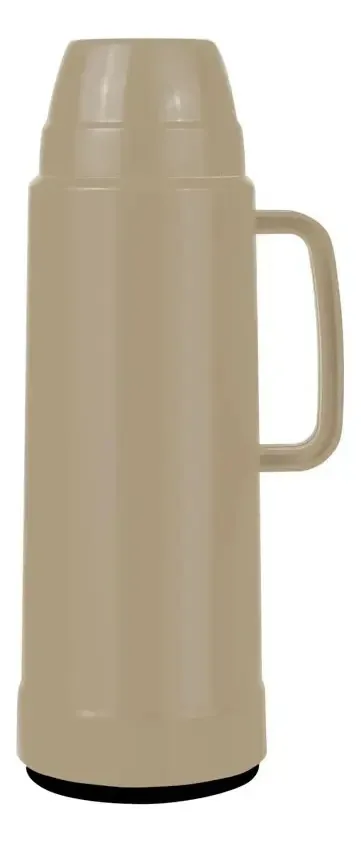 Garrafa Térmica P/ Cafe, Cha E Leite Use 1lt Mor Cor Bege