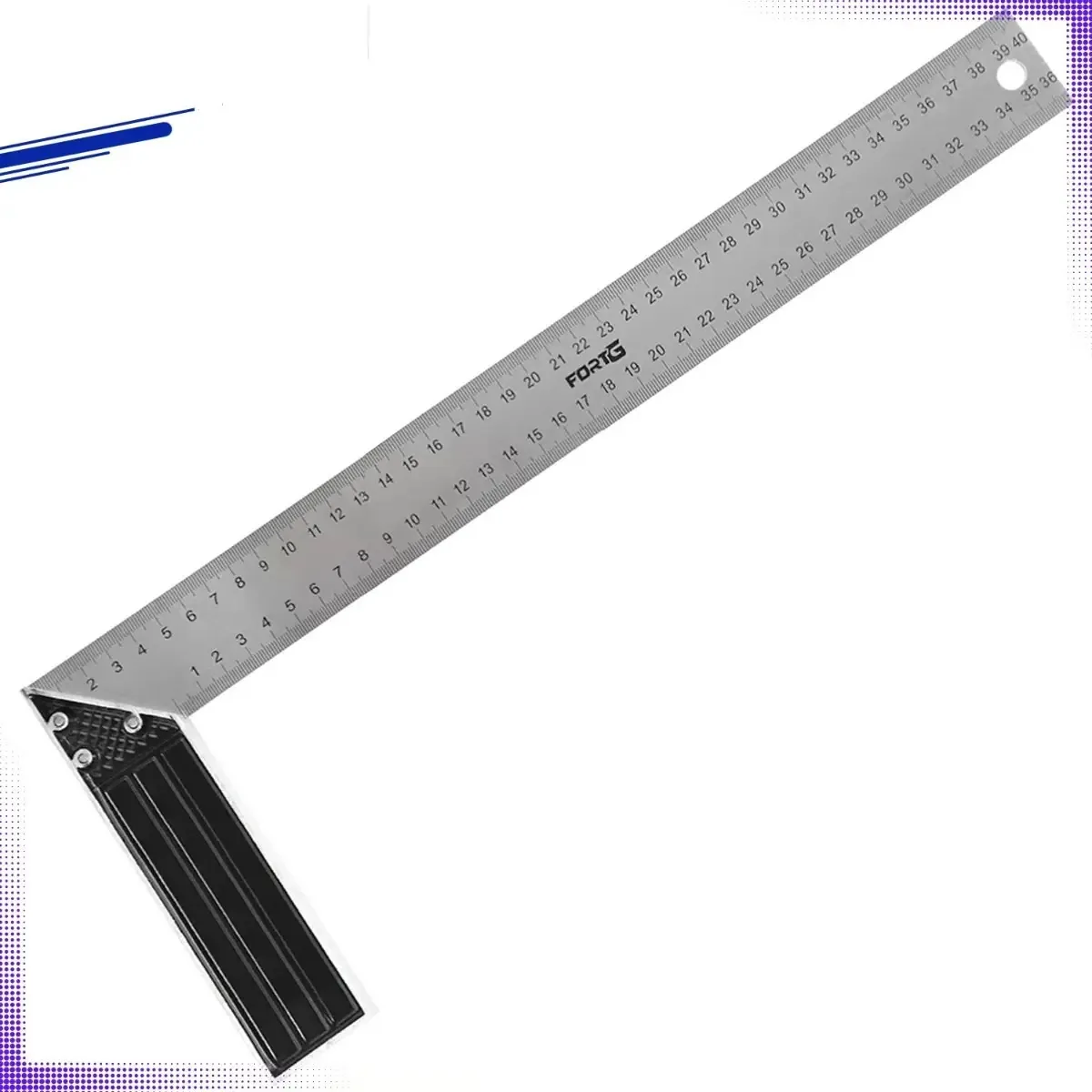 Régua Esquadro Metálico Profissional 40cm - Fortgpro