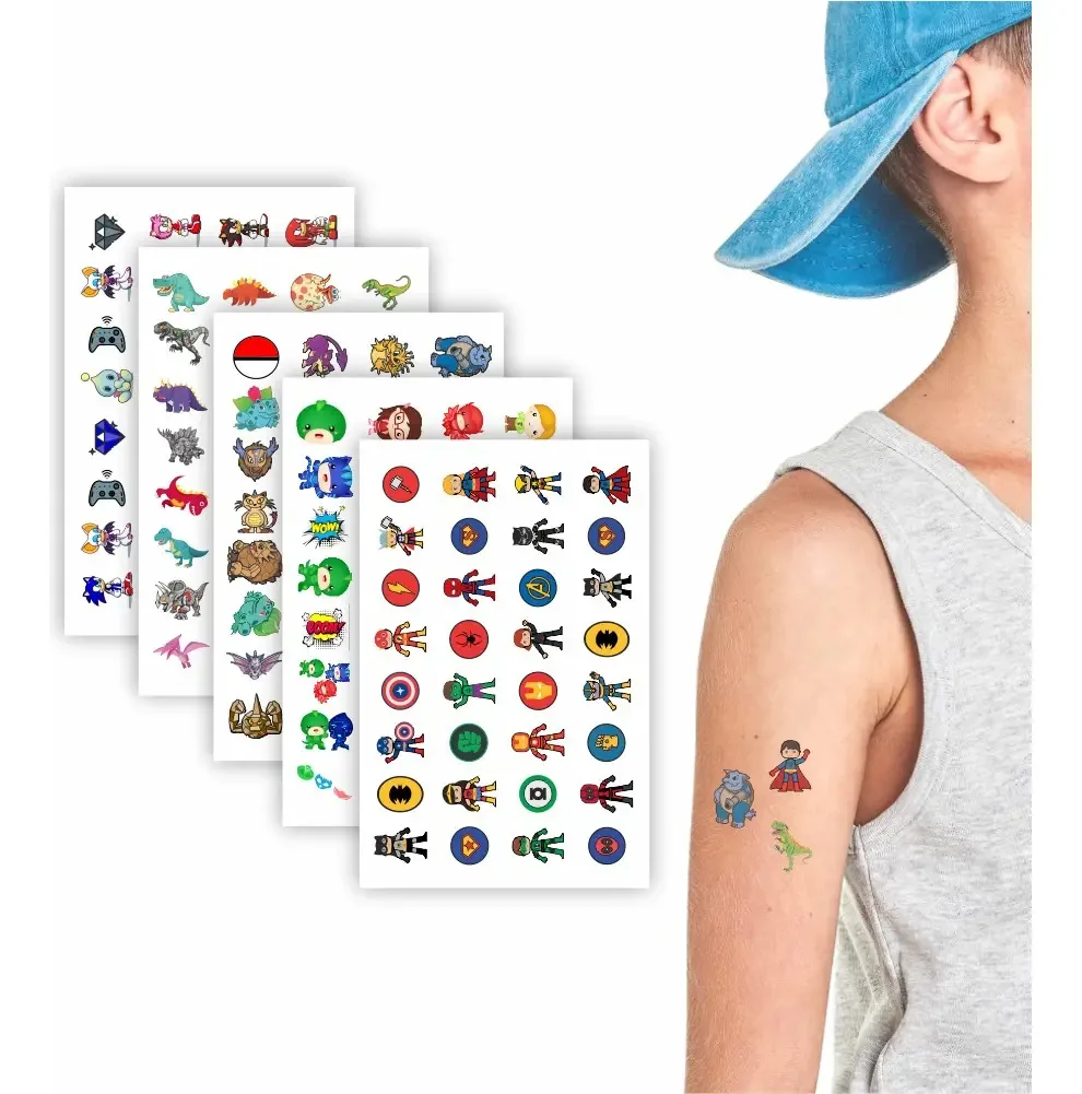 160 Tatuagens Temporárias Infantil Temas Meninos Cor Colorido