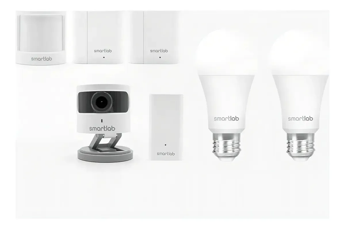 Kit de segurança de câmera Smartlab + Sensores e lâmpadas