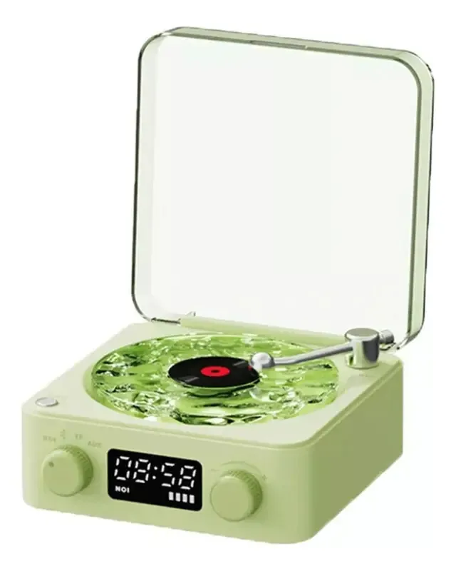 Toca-discos de vinil Bluetooth The Waves-Retro, cor branca marinha
