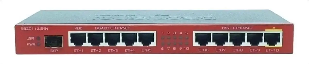 Roteador MikroTik RouterBOARD preto/vermelho