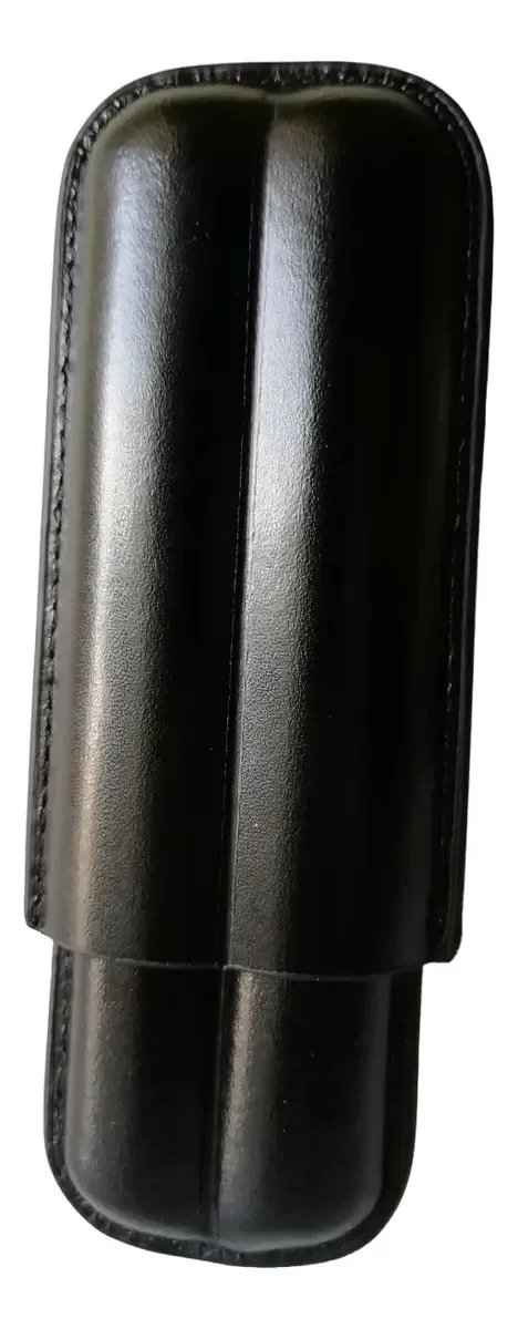 Elegancia Porta 2 Purera de couro preto puro