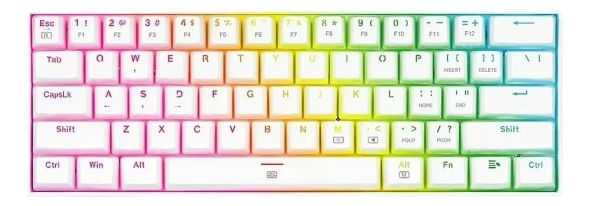 Teclado mecânico Dragonborn 60% Redragon K630-r13wt - teclado vermelho e branco