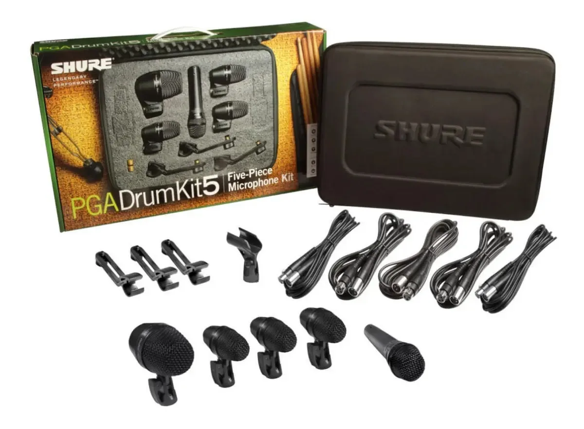 Conjunto de microfones de bateria Shure Pgadrumkit5