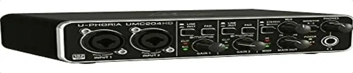 Interface de áudio USB Behringer 2 entradas e quatro saídas
