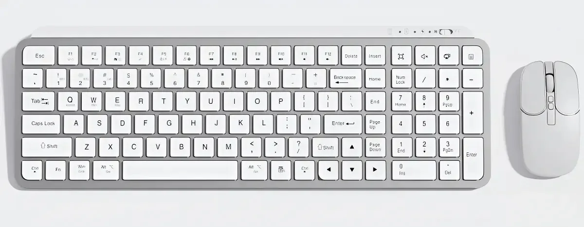 Kits de teclado e mouse Wolf P11 gratuitos em espanhol Qwerty branco branco