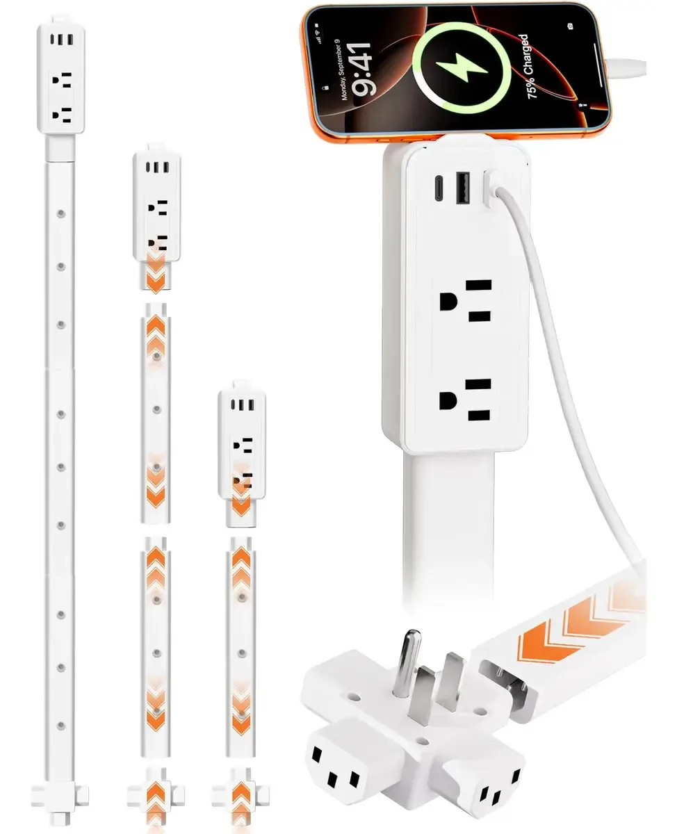 O extensor de tomada elétrica tem 2 tomadas