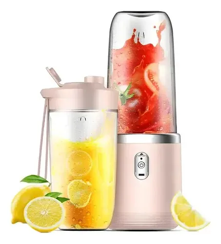 Liquidificador Portátil USB Recarregável 400ml Cor Rosa