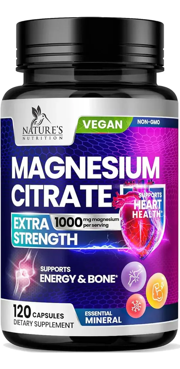 Nature's Nutrition Magnésio Citrato de Magnésio 120 Un Suplemento em cápsulas