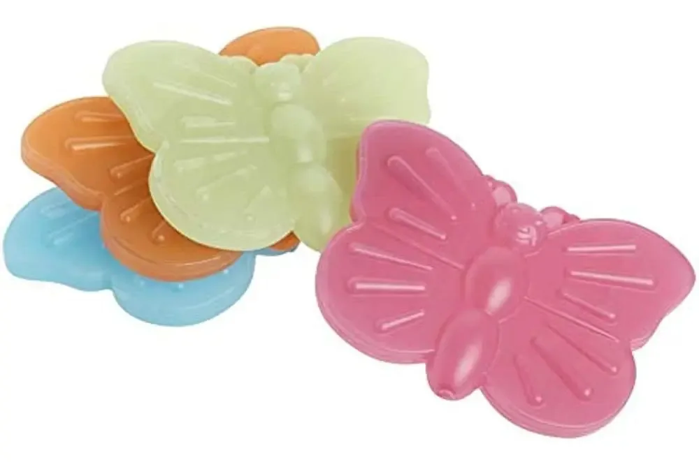 Bolsas de gelo finas Fit & Fresh Cool Coolers para lancheiras, bolsas e refrigeradores; formas aquáticas para crianças, borboleta, multicoloridas, borboleta, 1