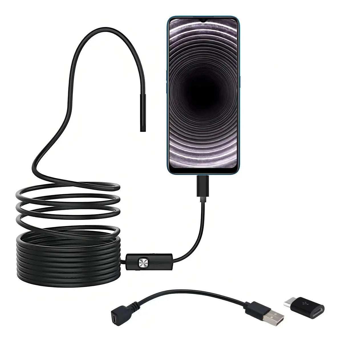 Camara Endoscopio Para Celular Luz Led Usb 5 Metros Redlemon
