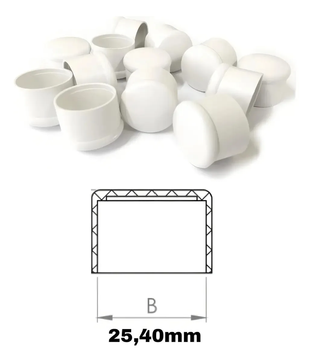Ponteira Externa Redonda 1 (2,5cm) Branca - 500 Peças