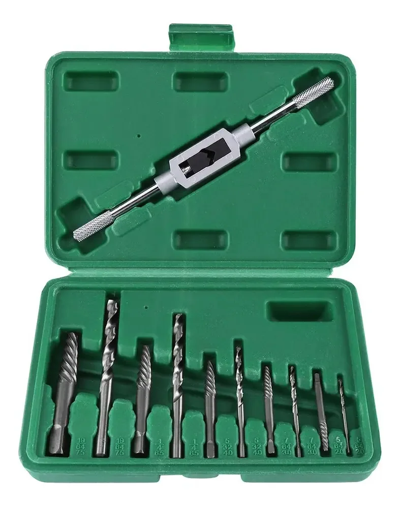 Conjunto de extratores e brocas para parafusos quebrados, 11 unidades
