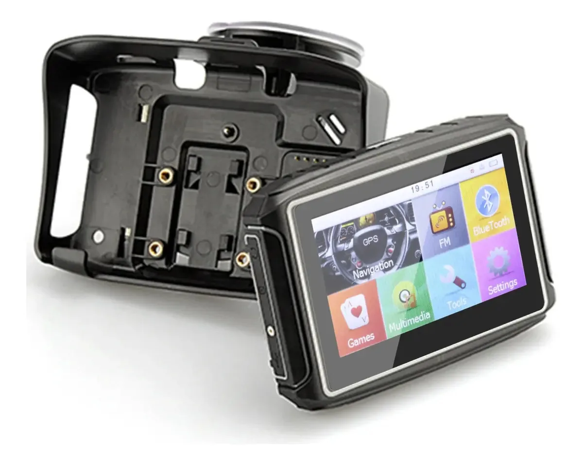 Fasj Navegador Gps, Dispositivo De Navegação Gps Para Motocicleta Com Tela Touch Hd De 4,3 Polegadas Com Mapa Incorporado Alto-falantes De Alta Fidelidade, Navegação Por Voz Para Carro(uk)