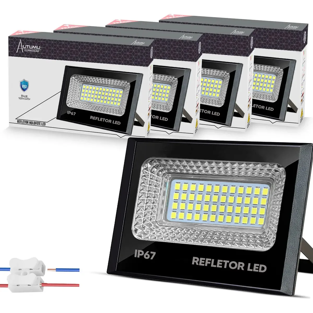 Kit 4 Pro Refletores Led 50w Branco Frio 6500k