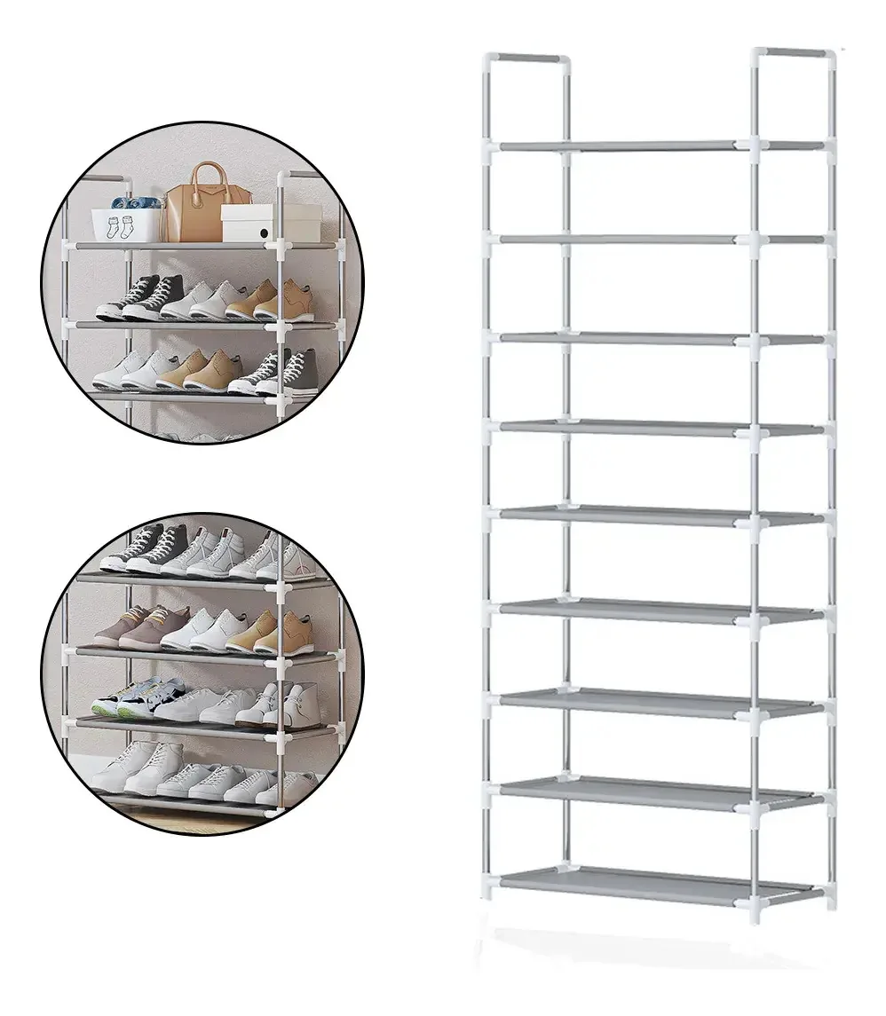Sapateira Vertical Em Inox Cromado Resistente Para Quarto Organização Closet