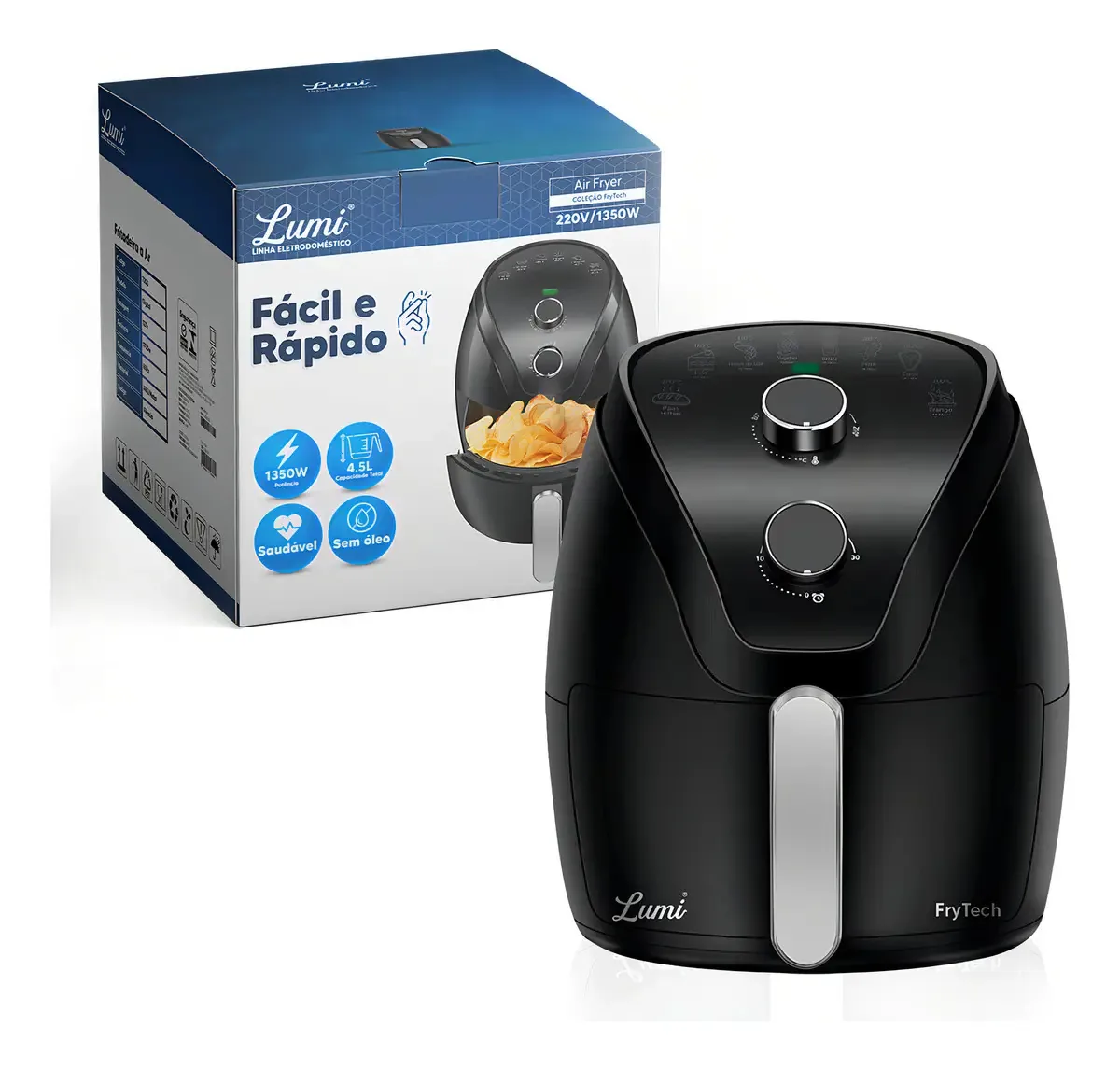 Fritadeira Air Fryer Analógico 4.5l