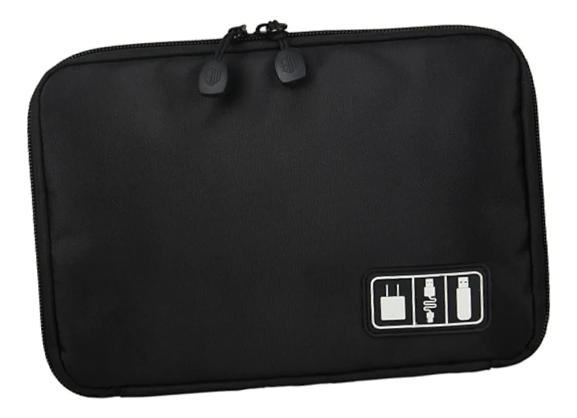 Czwimvrd - Organizador de Viagem, Organizador de Acessórios Digitais, Organizador de Acessórios Digitais, Bolsa de Armazenamento de Acessórios Digitais, Bolsa de Viagem USB, Preto -, M