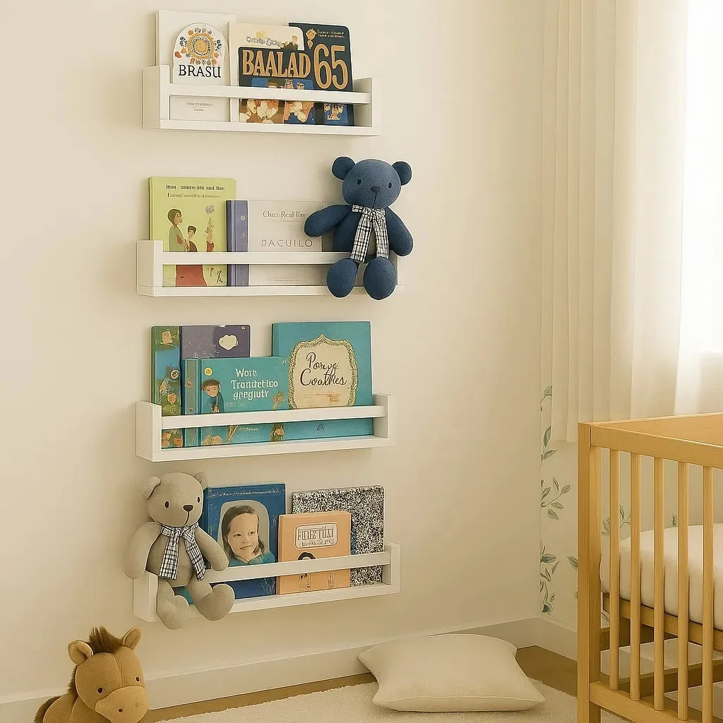 Porta-revistas Pabimi Branco De Parede 50cm Minimalista