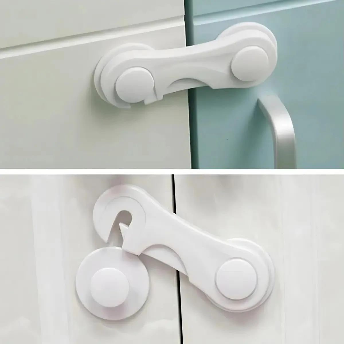 5 Travas De Gaveta Porta Armario Segurança Proteçao Bebe Cor Branco