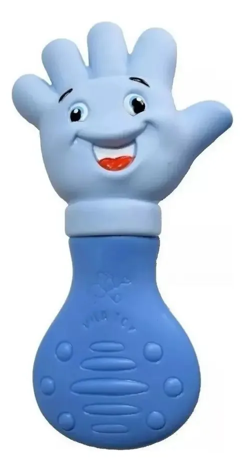 Mordedor Bebe Mãozinha Anti Stress Gengiva Cor Azul
