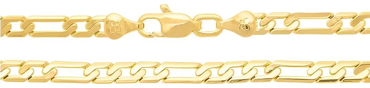 Cordão Rommanel Masculino Fio 3x1 Elos Lisos Batidos 60cm Cor Dourado