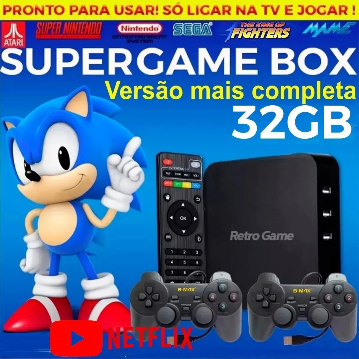 Super Game Box Video Game Retro Multijogos Com 12.000 Jogos