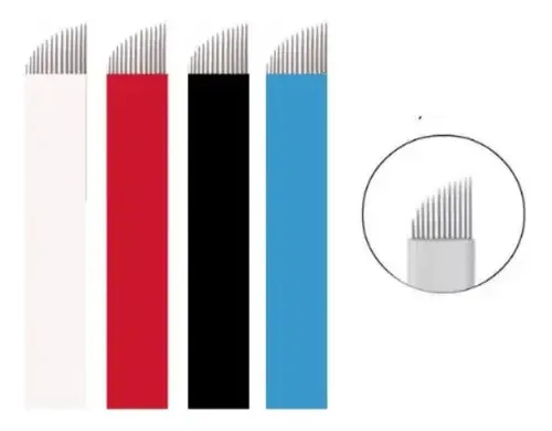 Kit 10 Laminas Tebori Flex Micropigmentação Tatuagens 0,20mm
