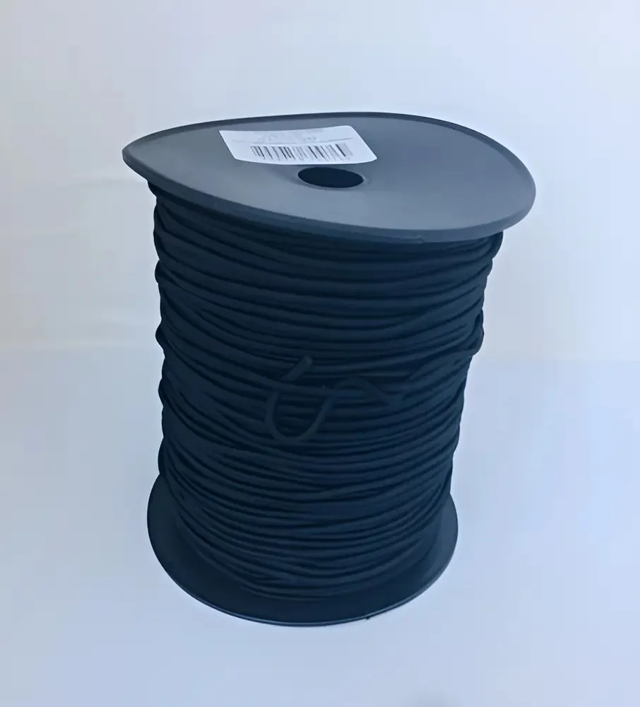 Elástico Roliço 2,5mm Preto Nacional 100m Máscaras Roupa De Mesa