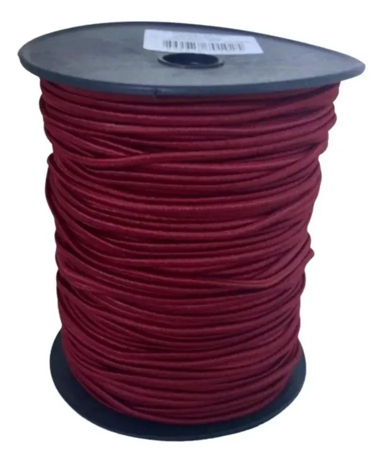 Elástico Roliço 2,5mm Para Máscaras Rolo 100m Vinho Liso