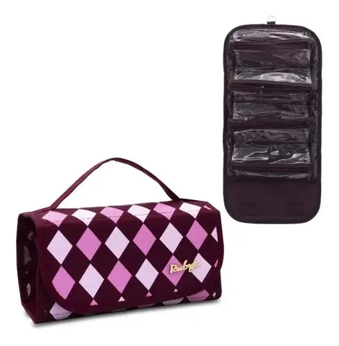 Necessaire Estojo Feminina Maquiagem Higiene Pessoal Linda Cor Bordô