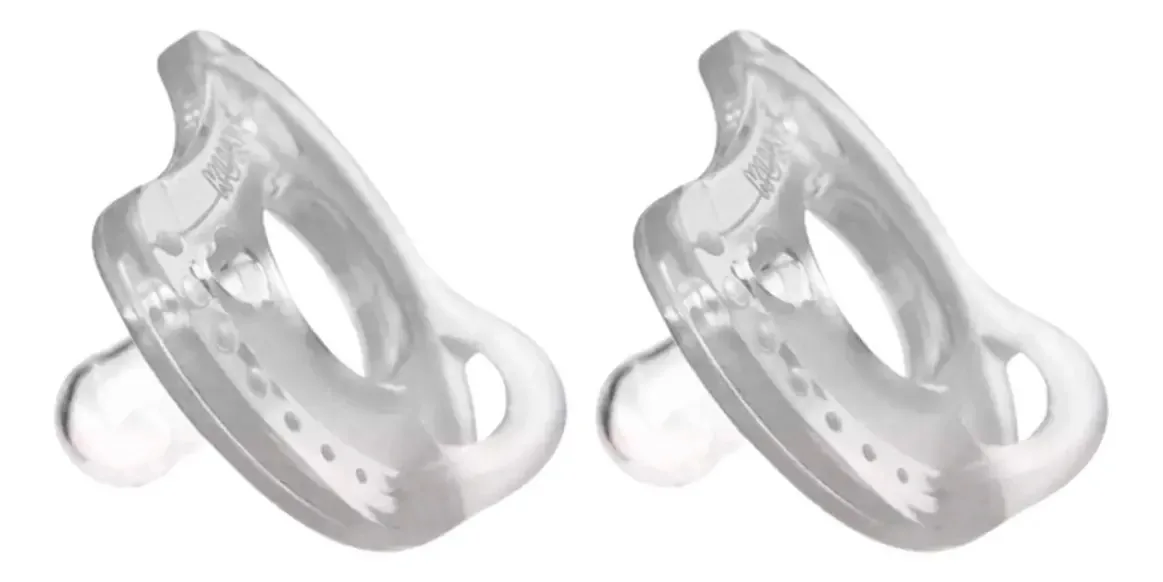 02 Chupetas Silicone Calmante Soft Comfort Kuka Transparente