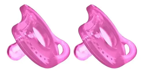 02 Chupetas Silicone Calmante Kuka Soft Comfort Rosa