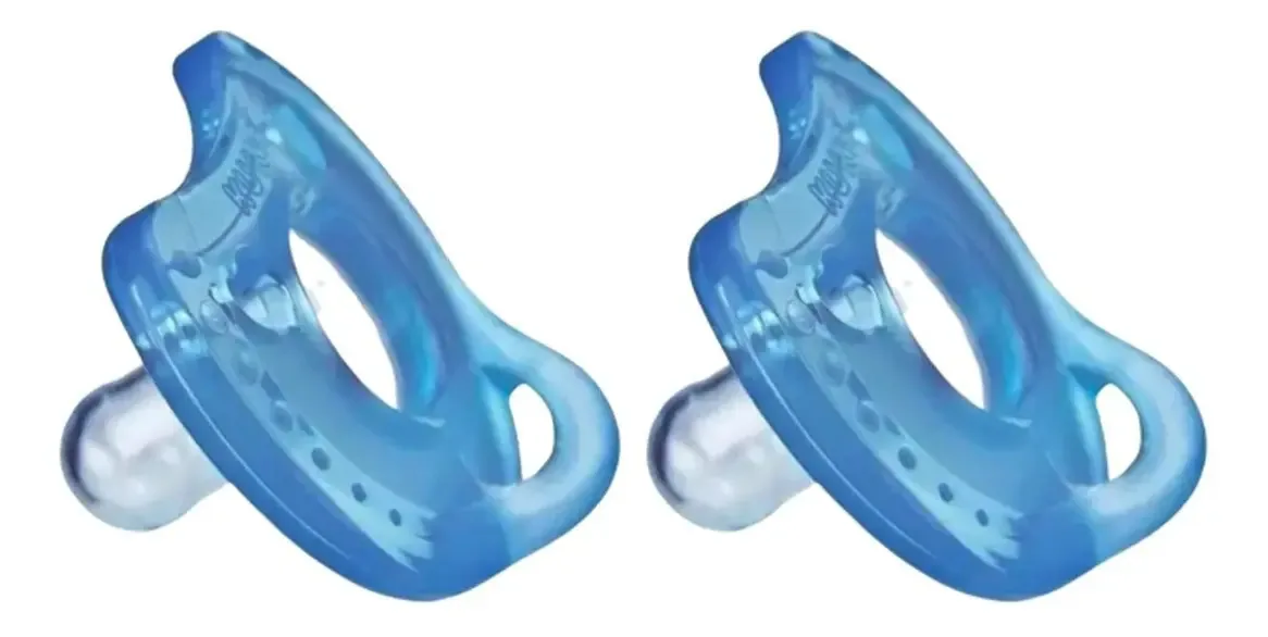02 Chupetas Calmante Silicone Soft Comfort Kuka Azul