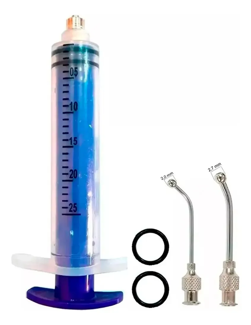 Triângulo Kit Alimentar Filhotes Seringa Plástico 25ml Aves Azul