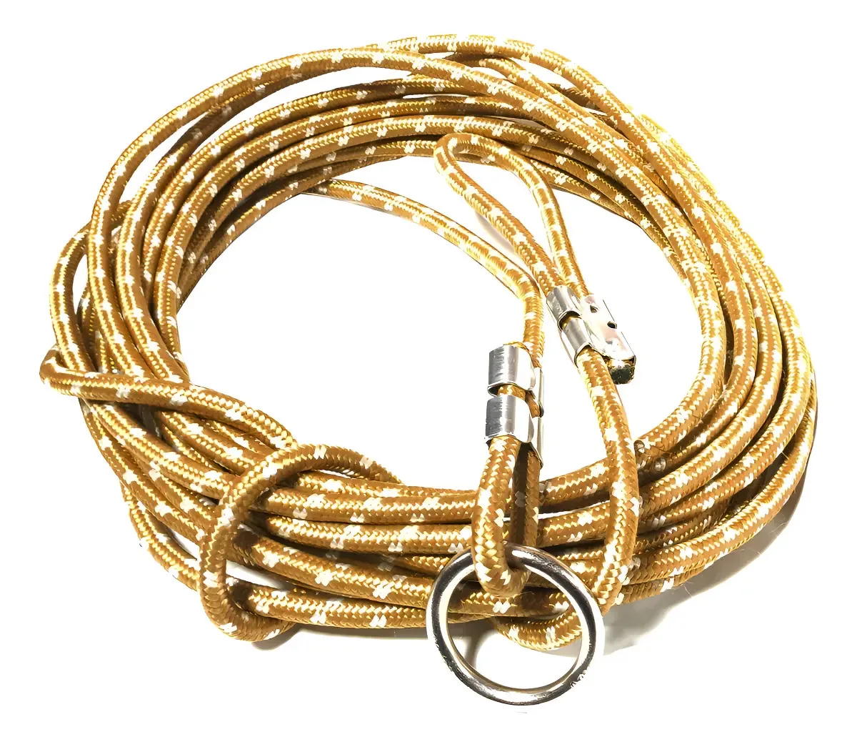Laço Argola e Trava Reforçado 10m Corda Rígida Pet Júnior Dourado