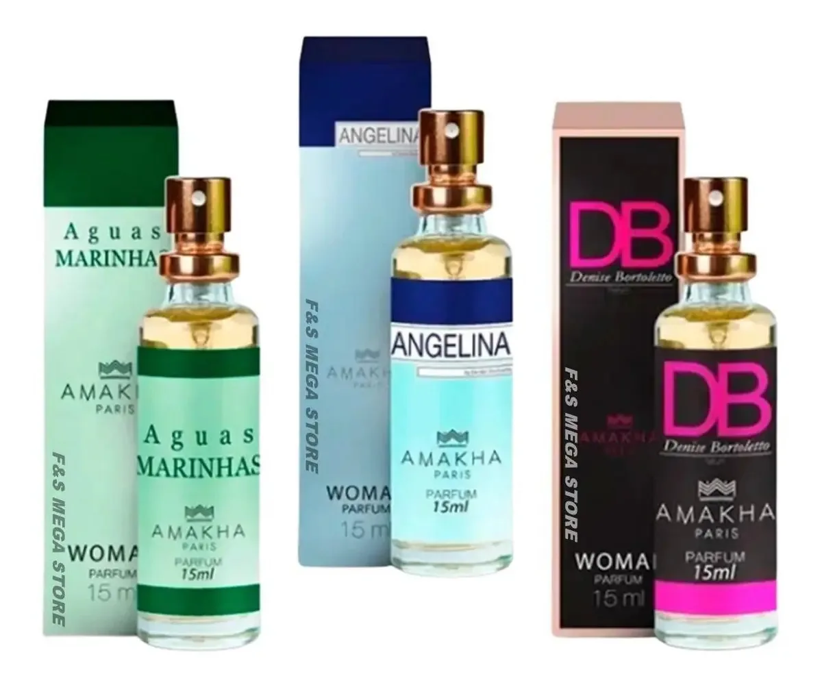 3 Perfume Feminino Amakha Aguas Marinhas Angelina Db