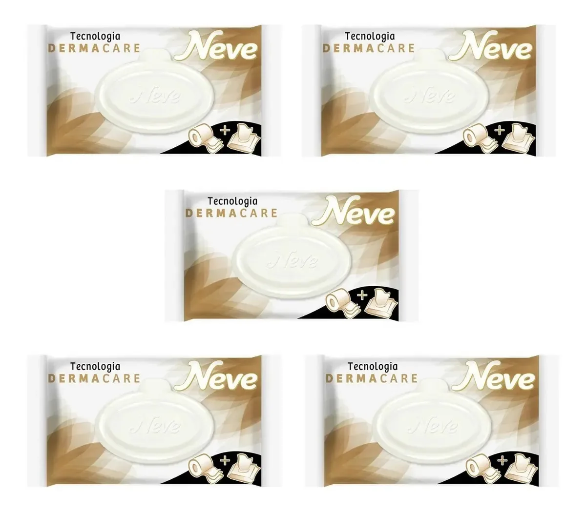 Kit 5x Lenços Umedecidos Neve Supreme Derme Care 240 Unidades