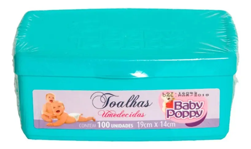 Combo 1000 Toalhas Lenços Umedecidos Baby Poppy 10x Potes